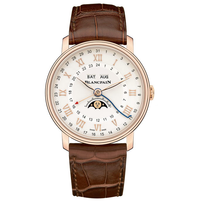 Replica Blancpain Villeret Quantieme Complet GMT Watch 6676-3642-55B